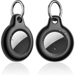 4 Pack Airtag Keychain with Airtag Holder Case, （Black）